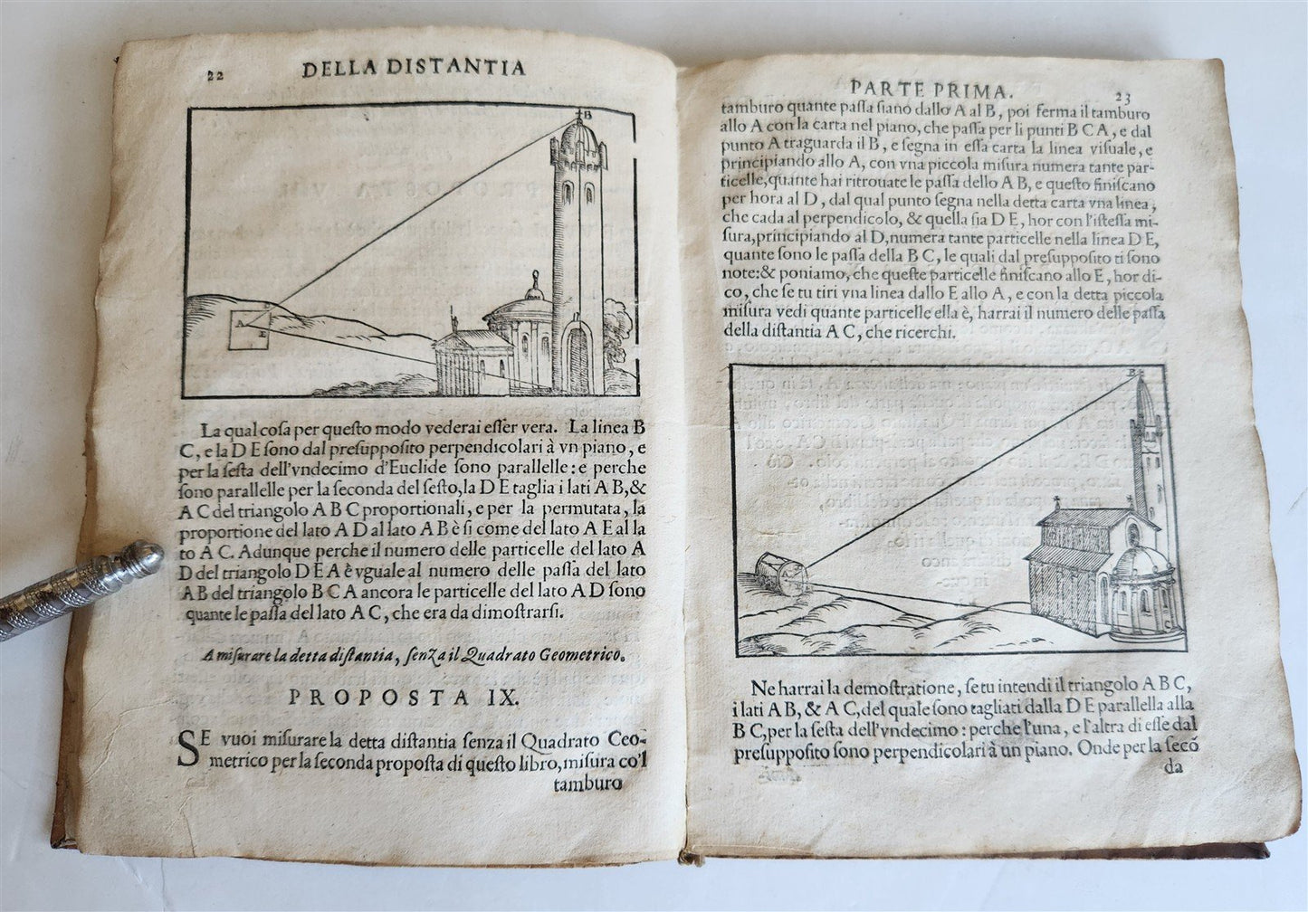 1595 GEOMETRY ILLUSTRATED antique GEOMETRICI di SILVIO BELLI VICENTINO