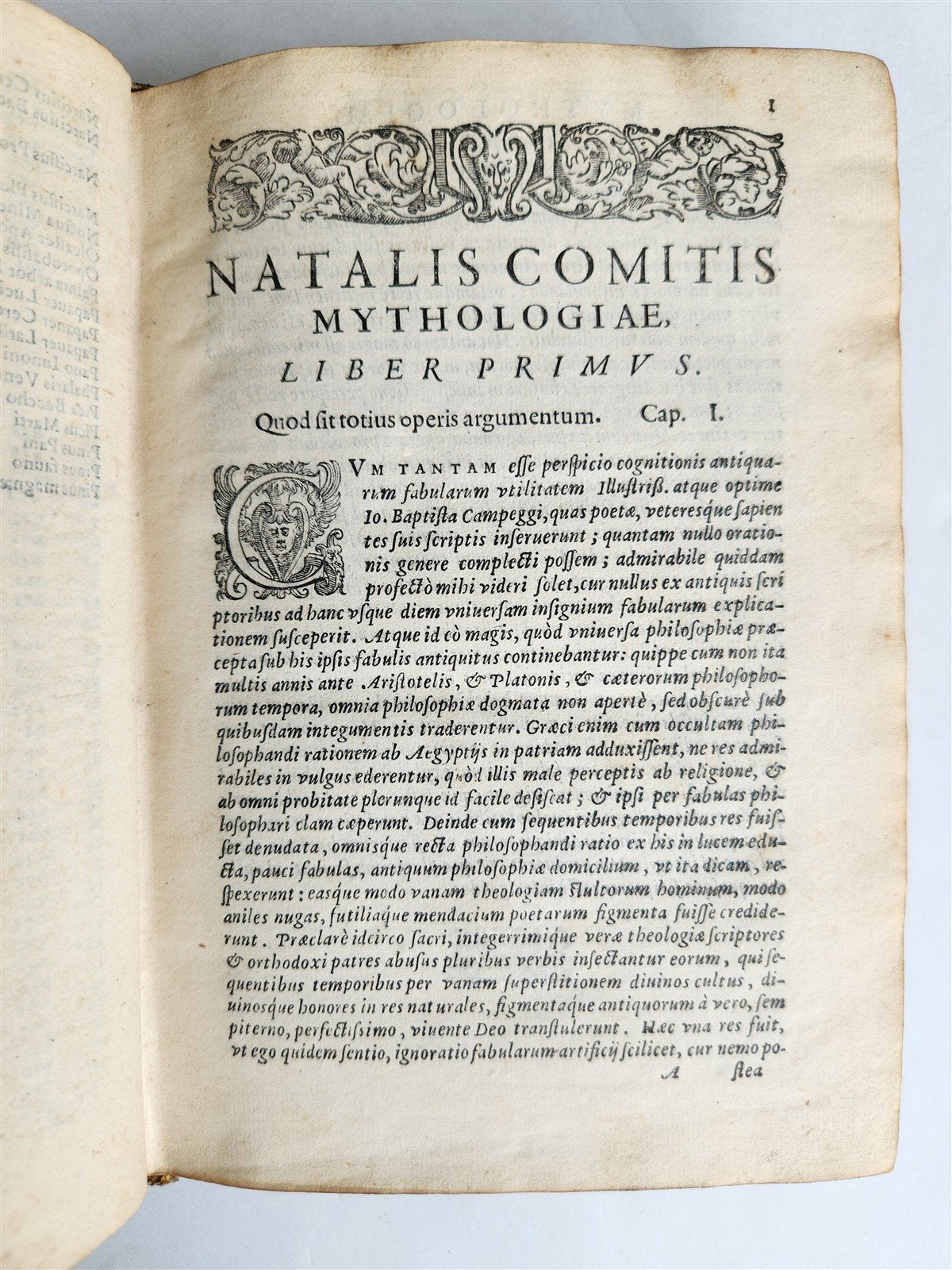 1581 GRECO-ROMAN MYTHOLOGY by Natale Conti ANTIQUE vellum bound 16th century