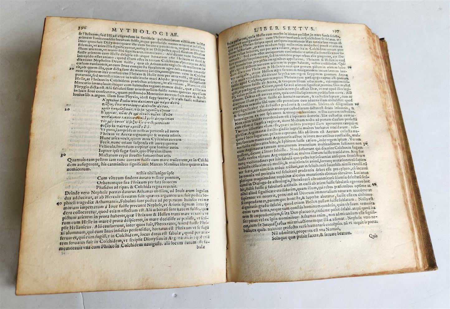 1581 GRECO-ROMAN MYTHOLOGY by Natale Conti ANTIQUE vellum bound 16th century