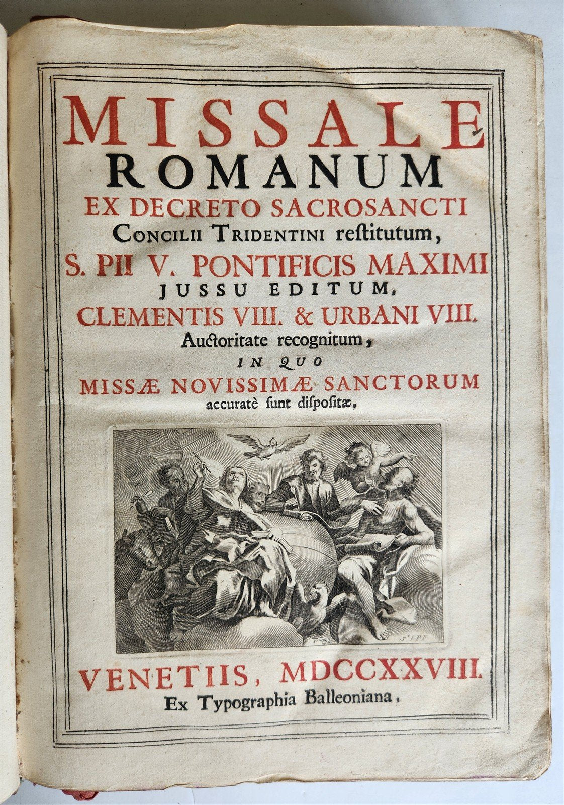 1723 MISSALE ROMANUM antique FOLIO beautiful binding ILLUSTRATED