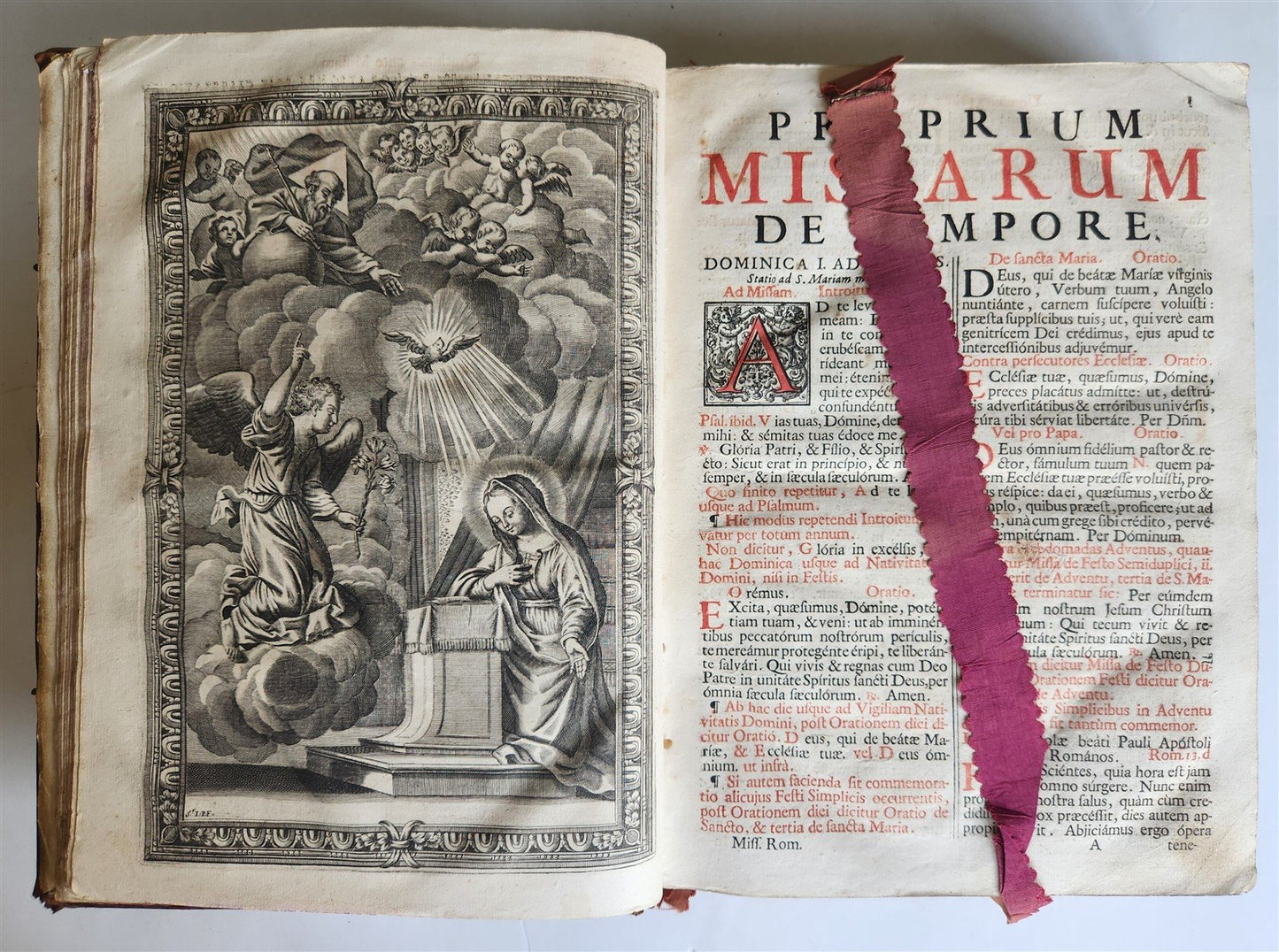 1723 MISSALE ROMANUM antique FOLIO beautiful binding ILLUSTRATED