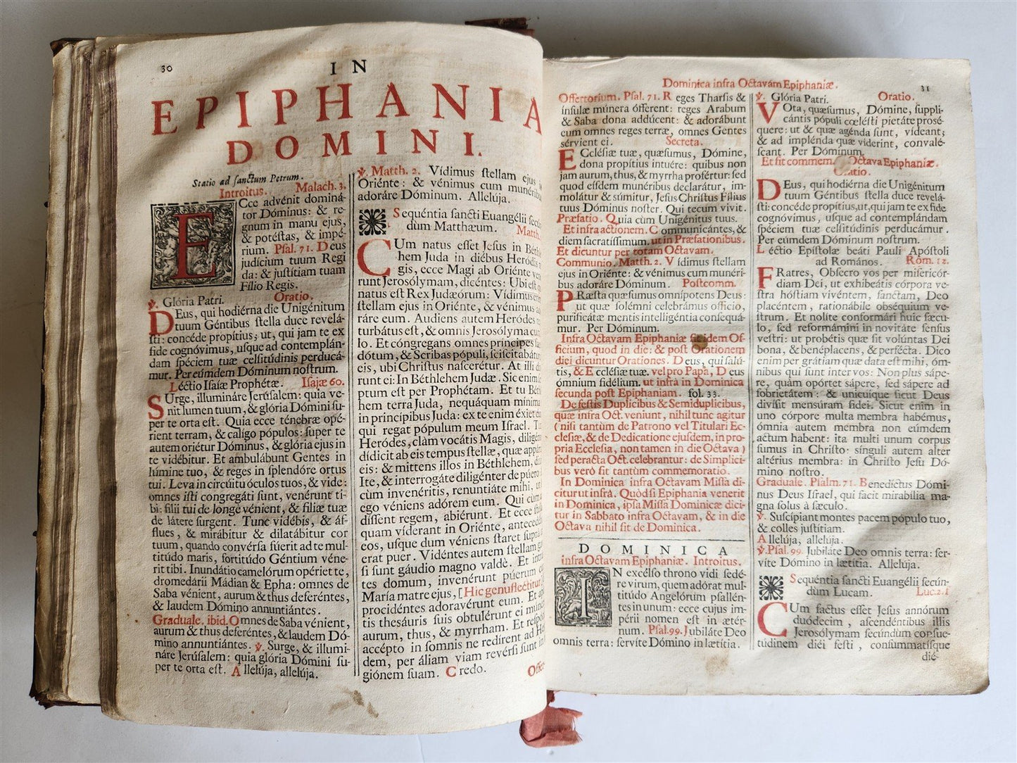 1723 MISSALE ROMANUM antique FOLIO beautiful binding ILLUSTRATED