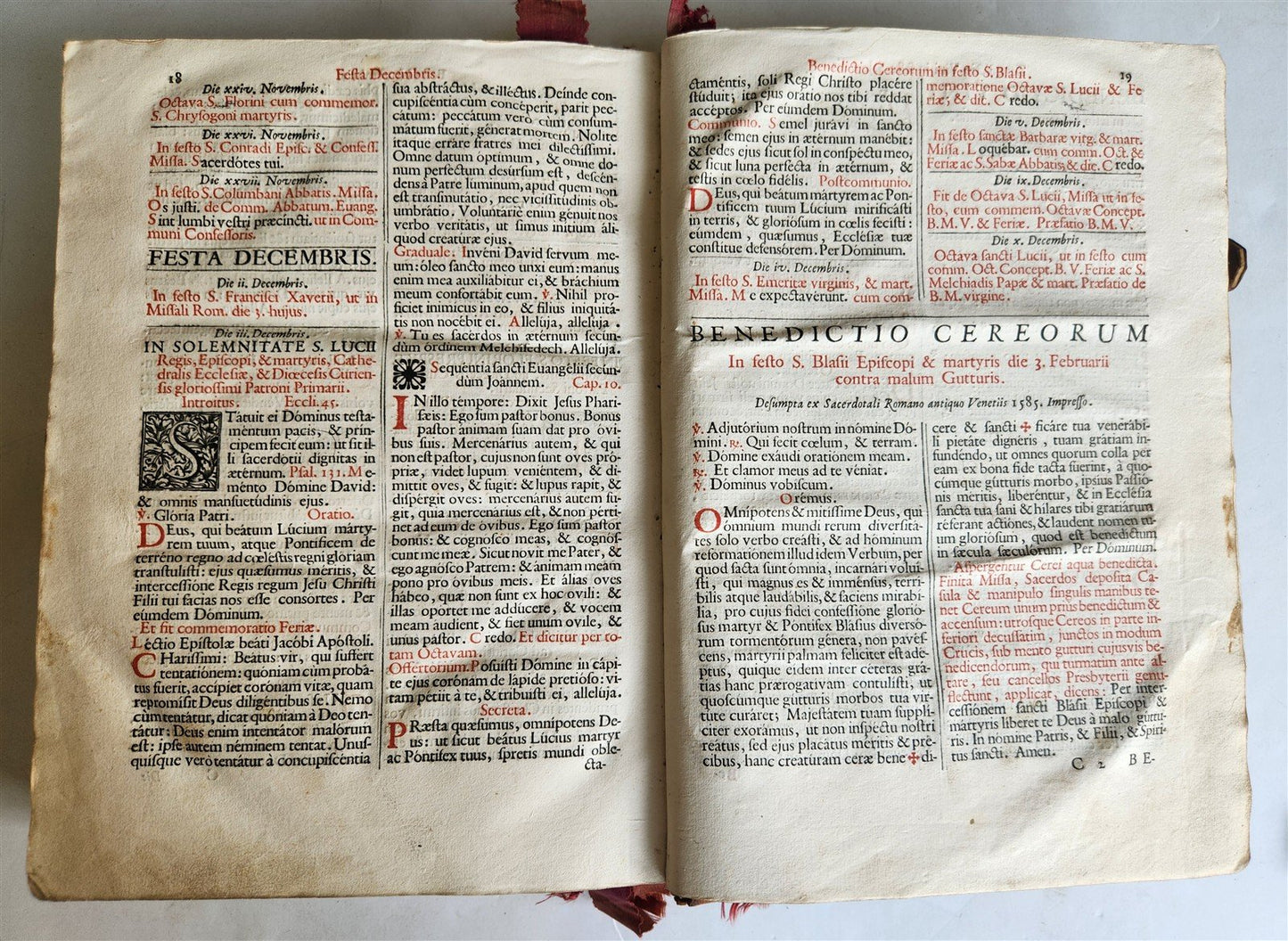 1723 MISSALE ROMANUM antique FOLIO beautiful binding ILLUSTRATED