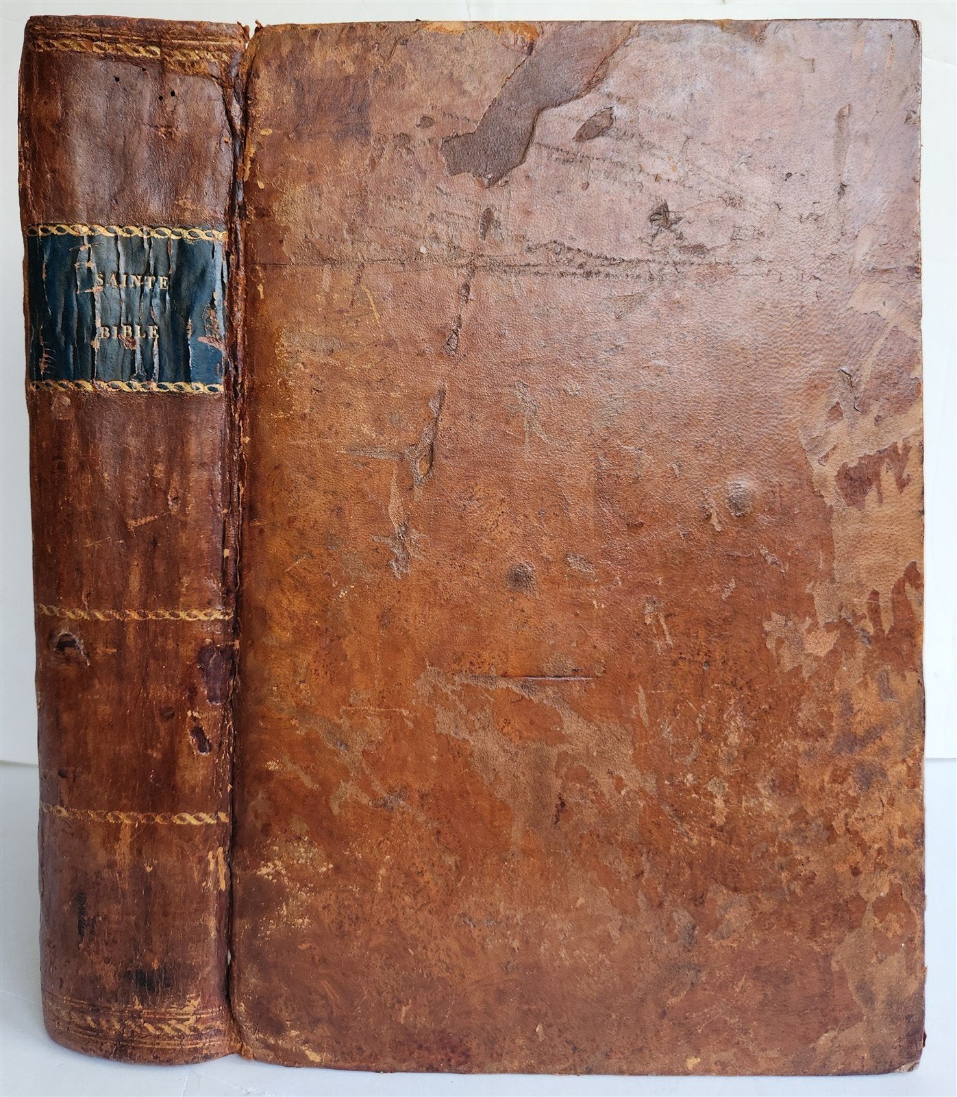1603 BIBLE in FRENCH ILLUSTRATED FOLIO antique