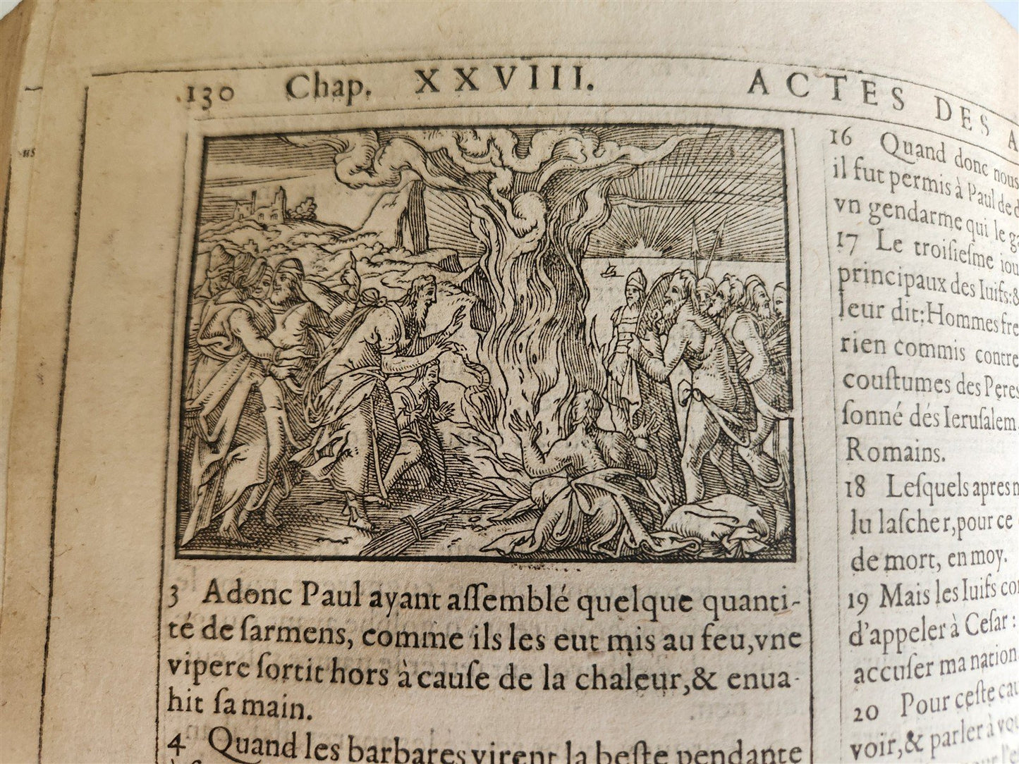 1603 BIBLE in FRENCH ILLUSTRATED FOLIO antique