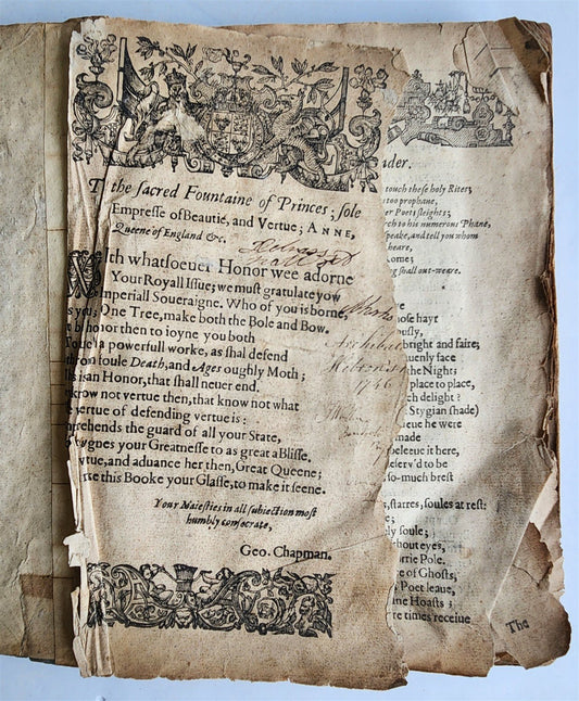 early 17th century ILLIADS of HOMER by GEORGE CHAPMAN antique in ENGLISH RARE