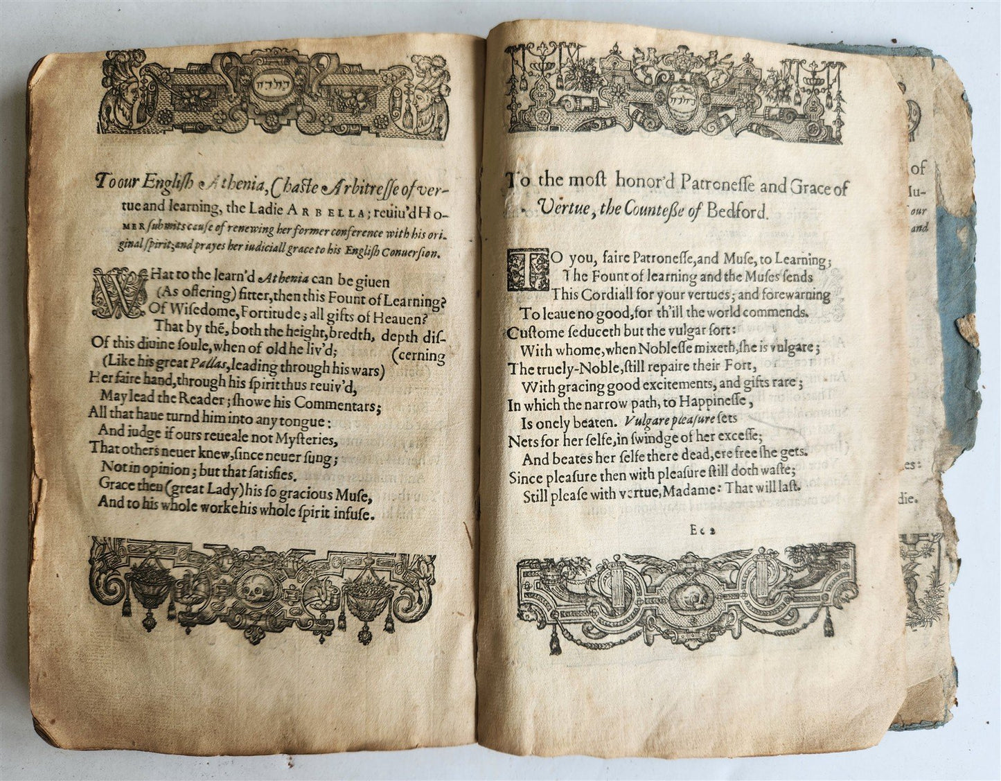 early 17th century ILLIADS of HOMER by GEORGE CHAPMAN antique in ENGLISH RARE