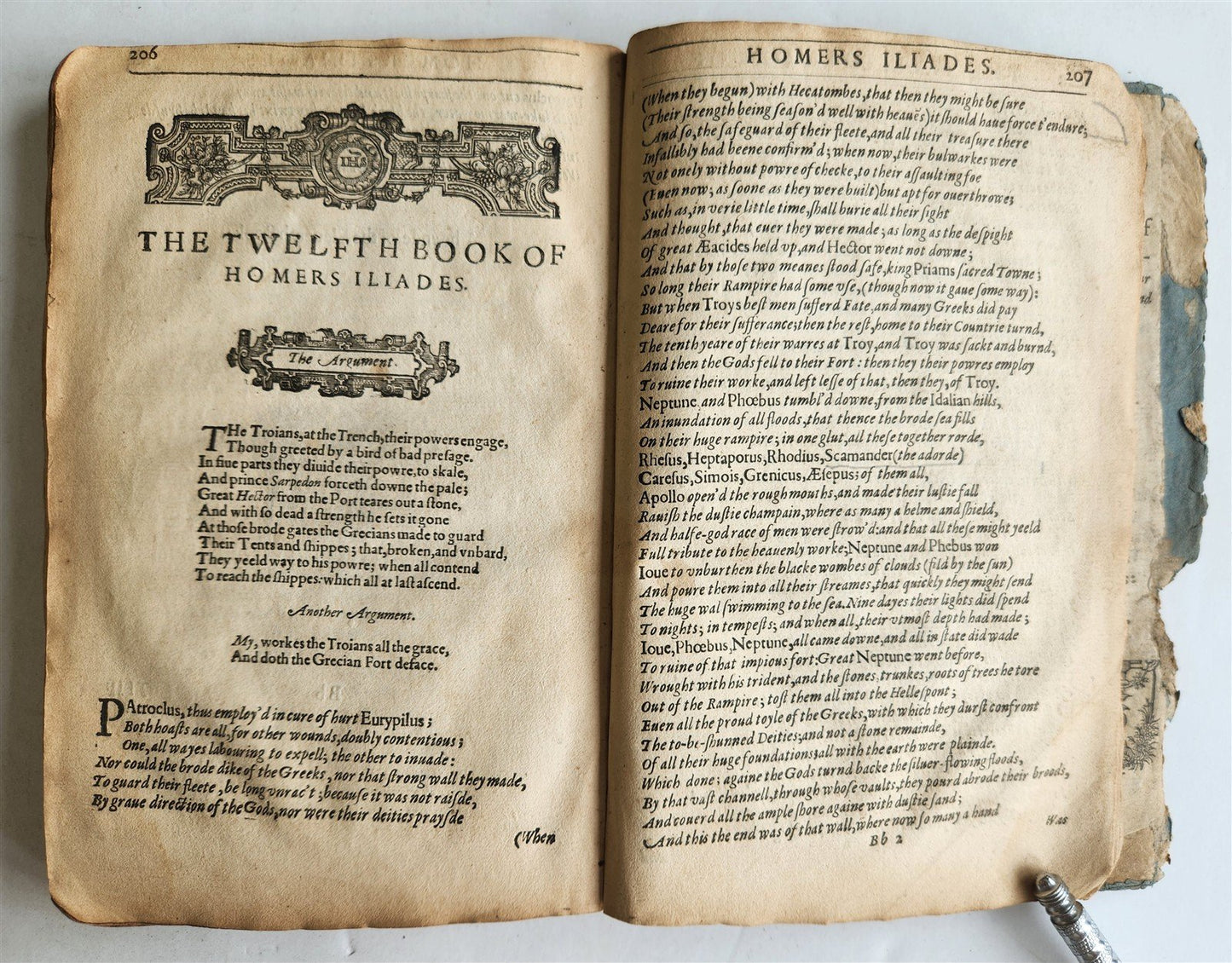 early 17th century ILLIADS of HOMER by GEORGE CHAPMAN antique in ENGLISH RARE