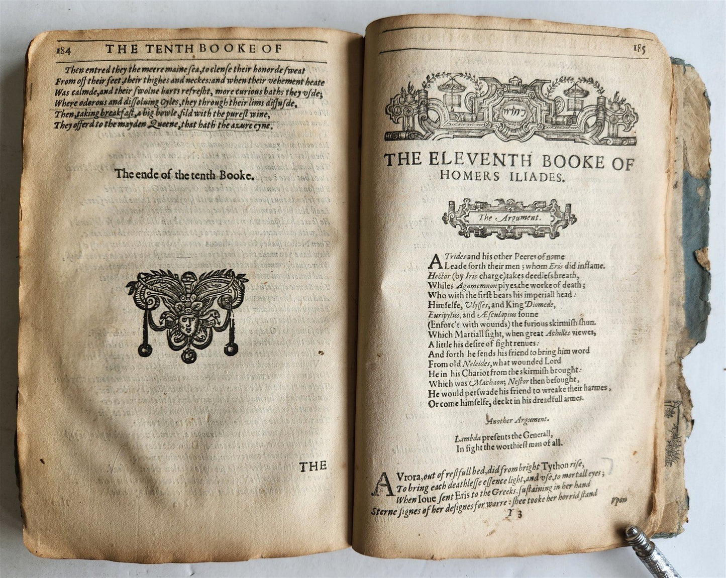 early 17th century ILLIADS of HOMER by GEORGE CHAPMAN antique in ENGLISH RARE