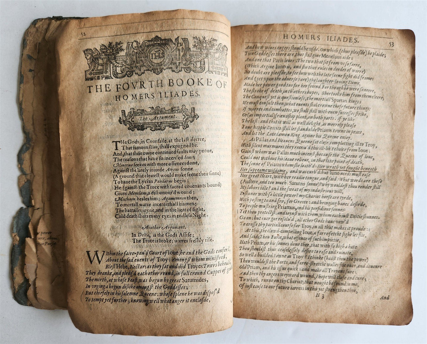 early 17th century ILLIADS of HOMER by GEORGE CHAPMAN antique in ENGLISH RARE