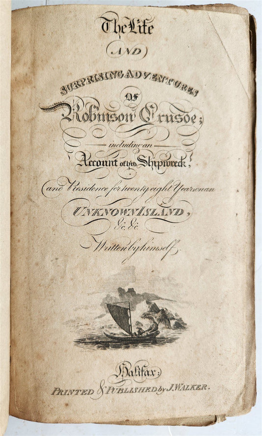 18th century LIFE & SURPRISING ADVENTURES OF ROBINSON CRUSOE antique in ENGLISH