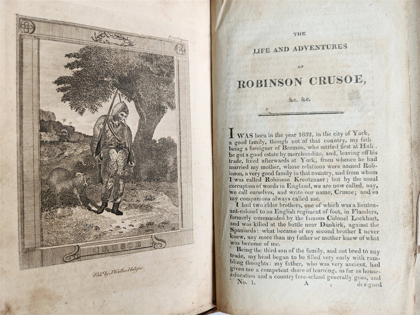 18th century LIFE & SURPRISING ADVENTURES OF ROBINSON CRUSOE antique in ENGLISH