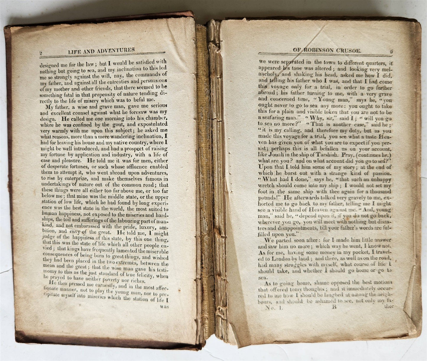 18th century LIFE & SURPRISING ADVENTURES OF ROBINSON CRUSOE antique in ENGLISH