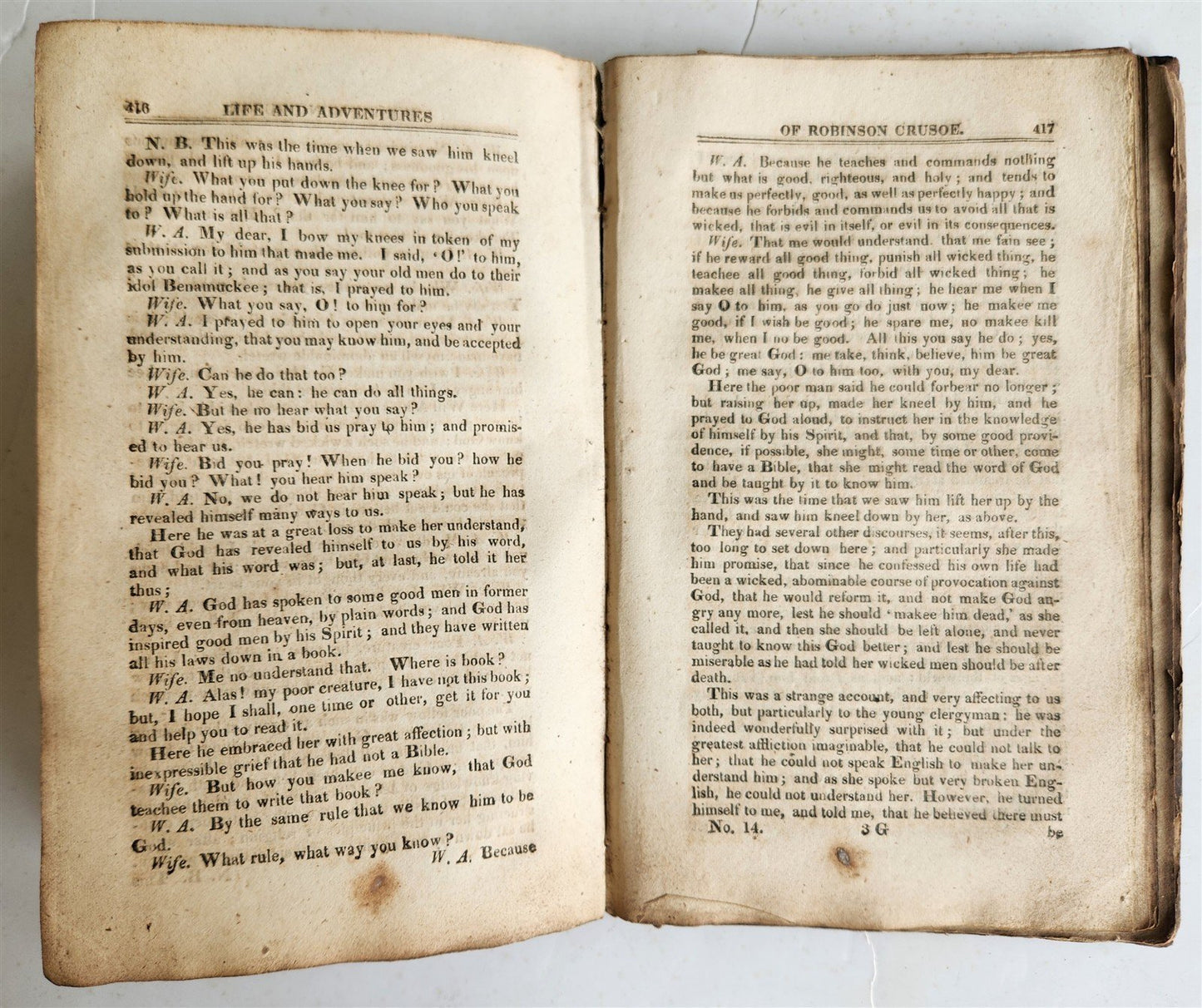 18th century LIFE & SURPRISING ADVENTURES OF ROBINSON CRUSOE antique in ENGLISH
