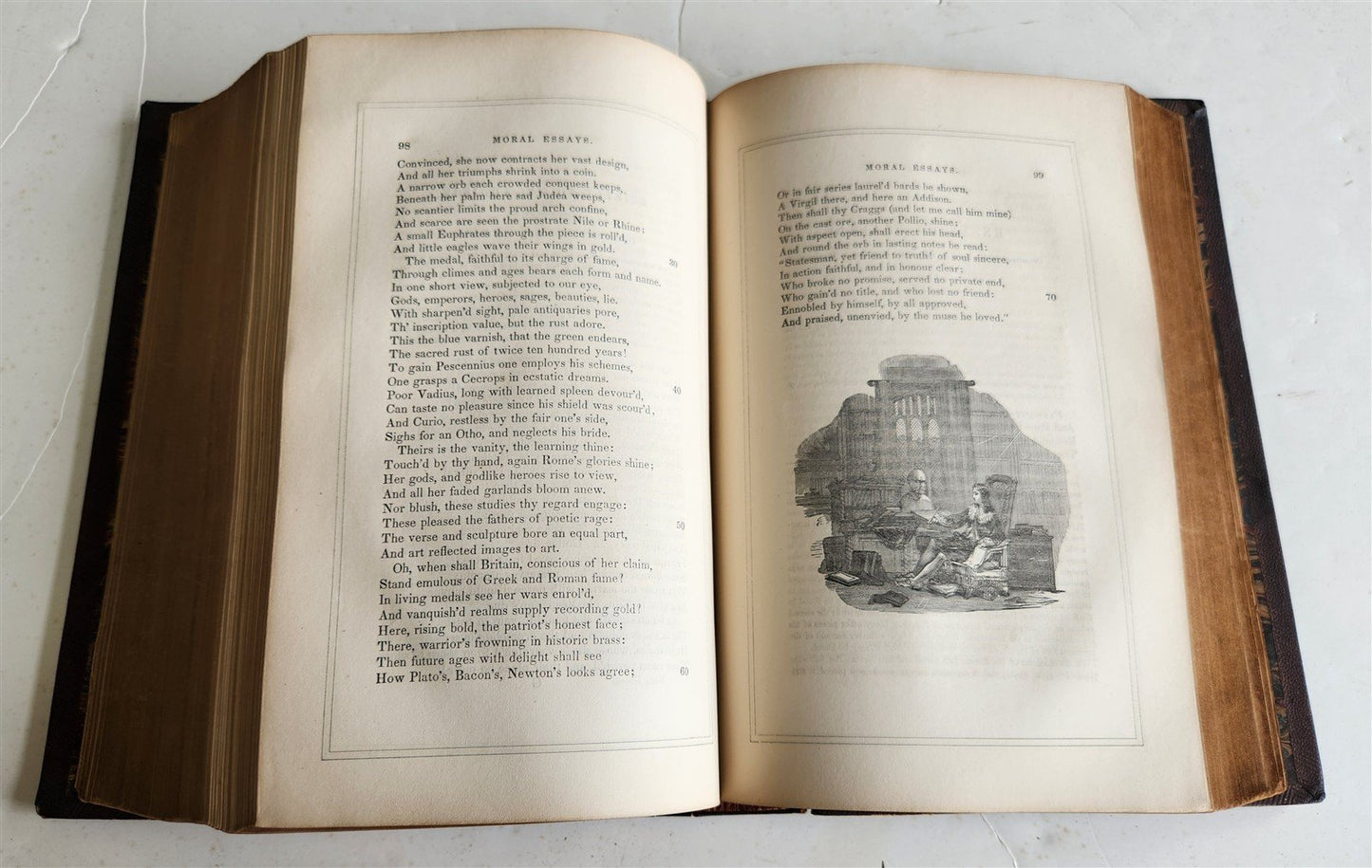 1848 COMPLETE POETICAL WORKS of ALEXANDER POPE antique in ENGLISH illustrated