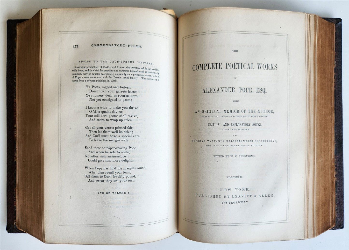 1848 COMPLETE POETICAL WORKS of ALEXANDER POPE antique in ENGLISH illustrated