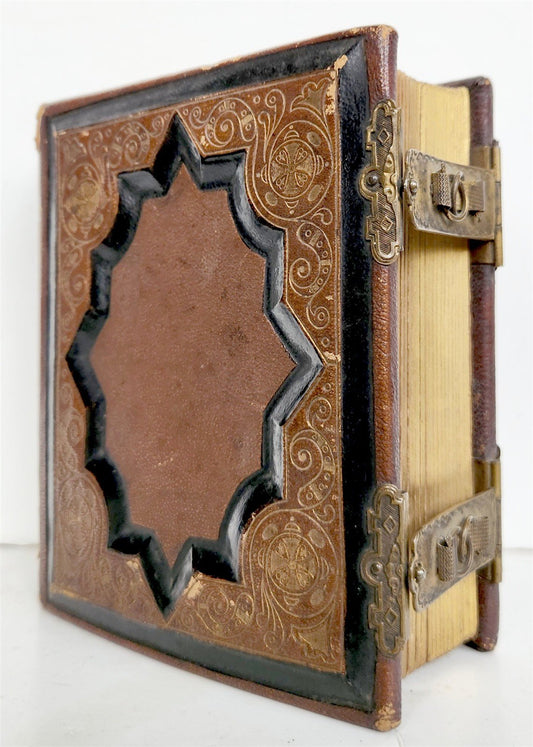 PHOTO ALBUM w/ CDV PHOTOS antique AMERICAN Civil War era