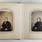 PHOTO ALBUM w/ CDV PHOTOS antique AMERICAN Civil War era