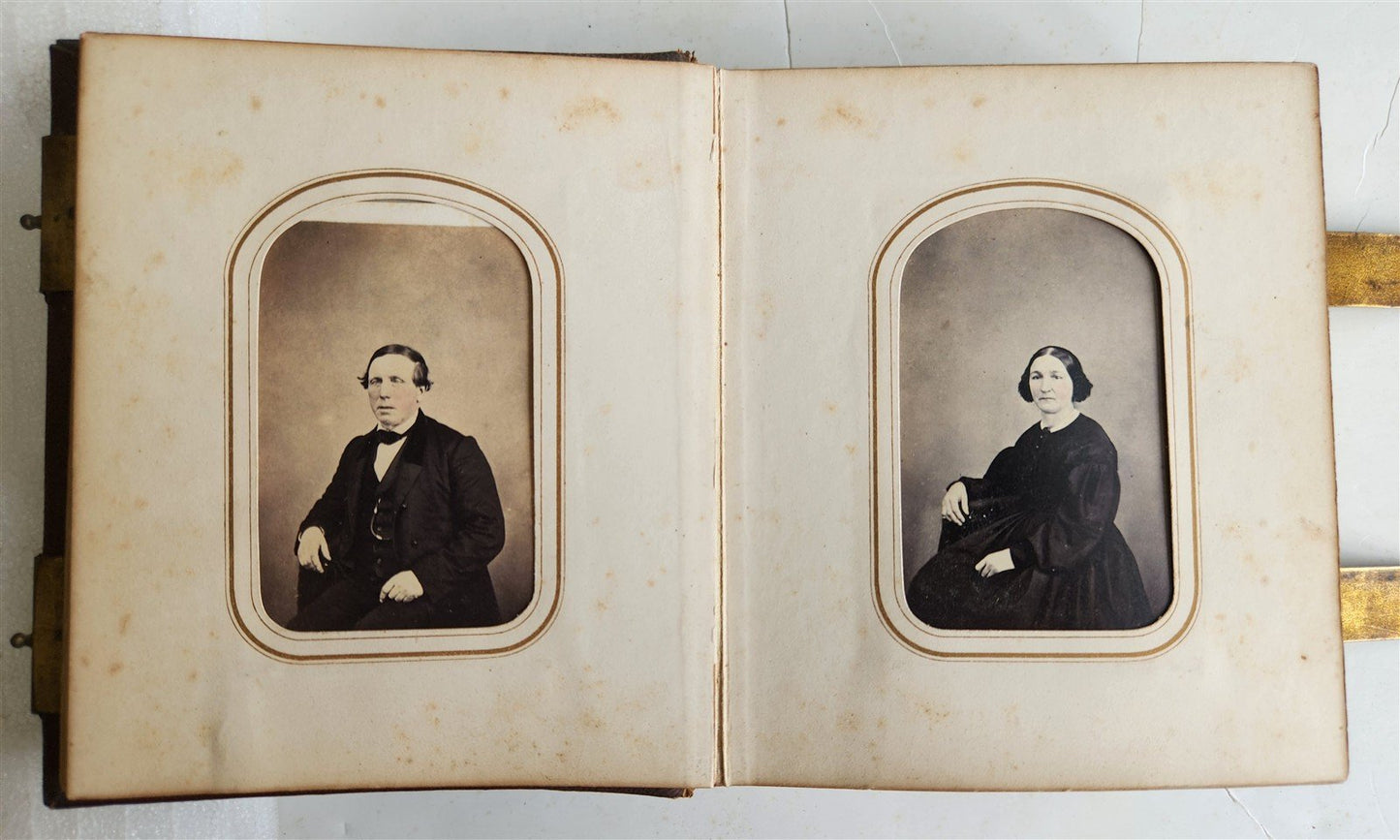 PHOTO ALBUM w/ CDV PHOTOS antique AMERICAN Civil War era
