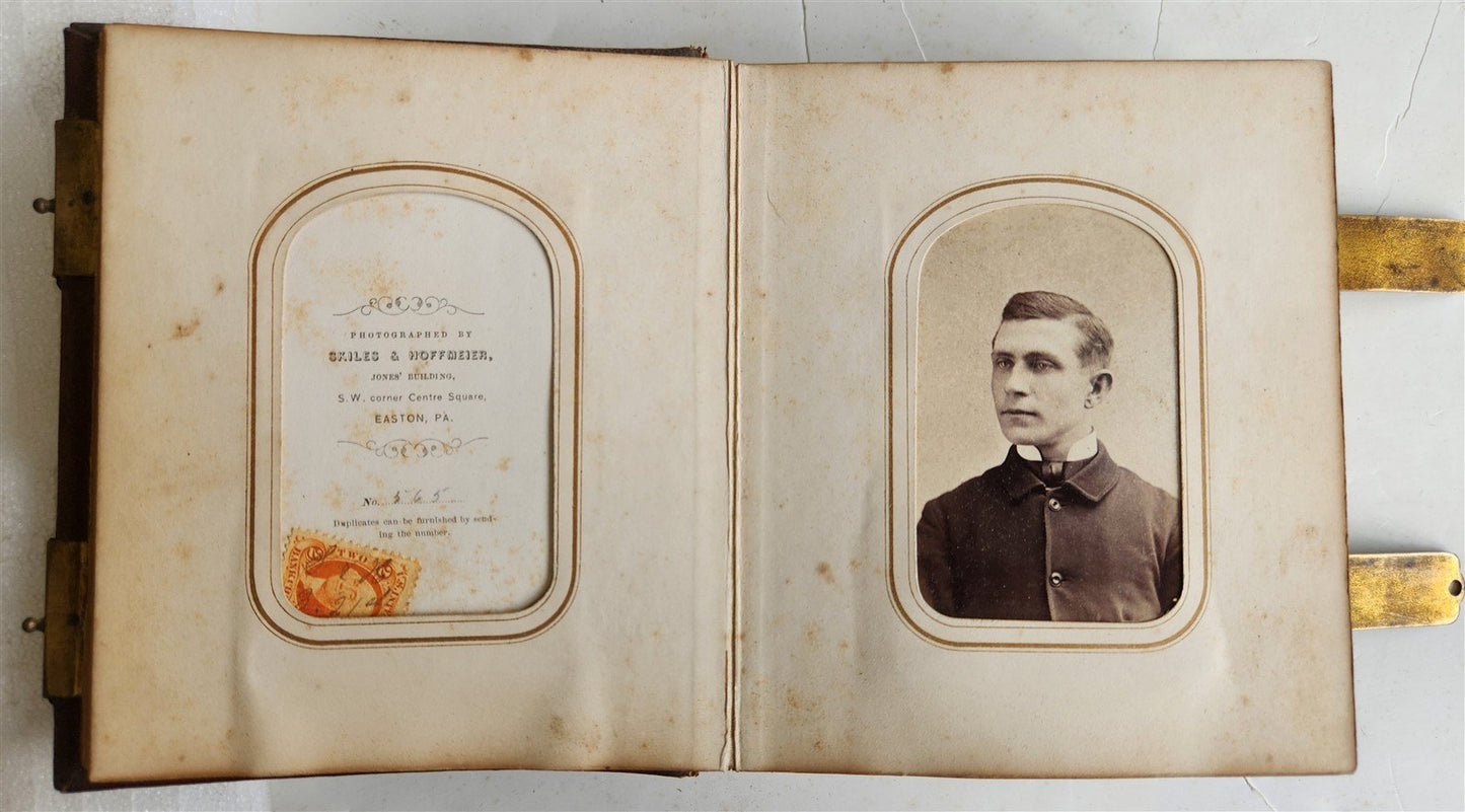 PHOTO ALBUM w/ CDV PHOTOS antique AMERICAN Civil War era