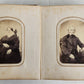 PHOTO ALBUM w/ CDV PHOTOS antique AMERICAN Civil War era