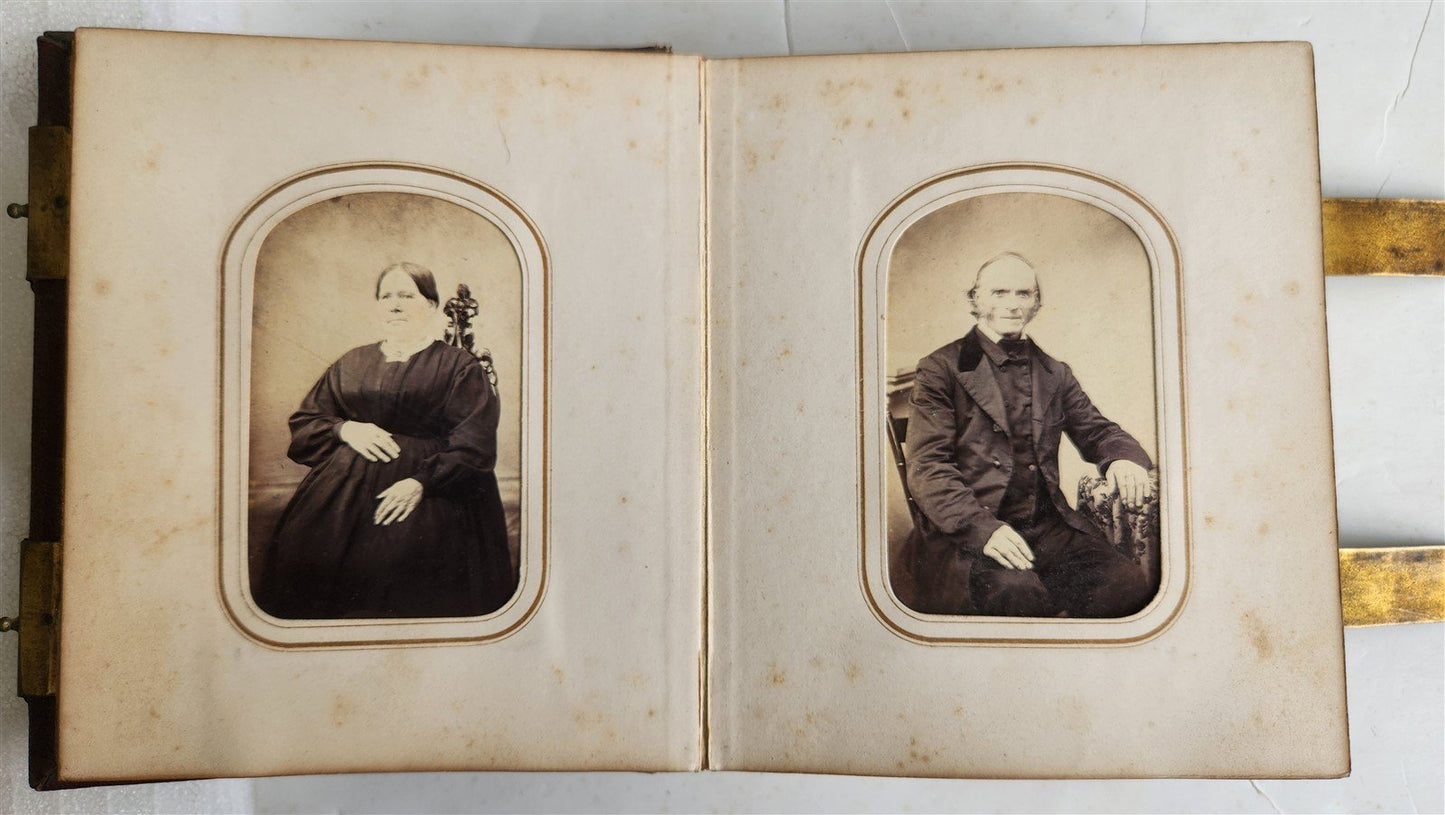PHOTO ALBUM w/ CDV PHOTOS antique AMERICAN Civil War era