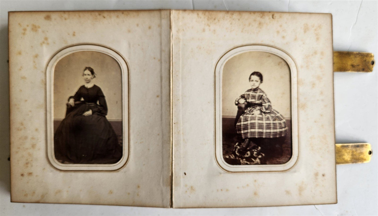 PHOTO ALBUM w/ CDV PHOTOS antique AMERICAN Civil War era