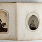 PHOTO ALBUM w/ CDV PHOTOS antique AMERICAN Civil War era