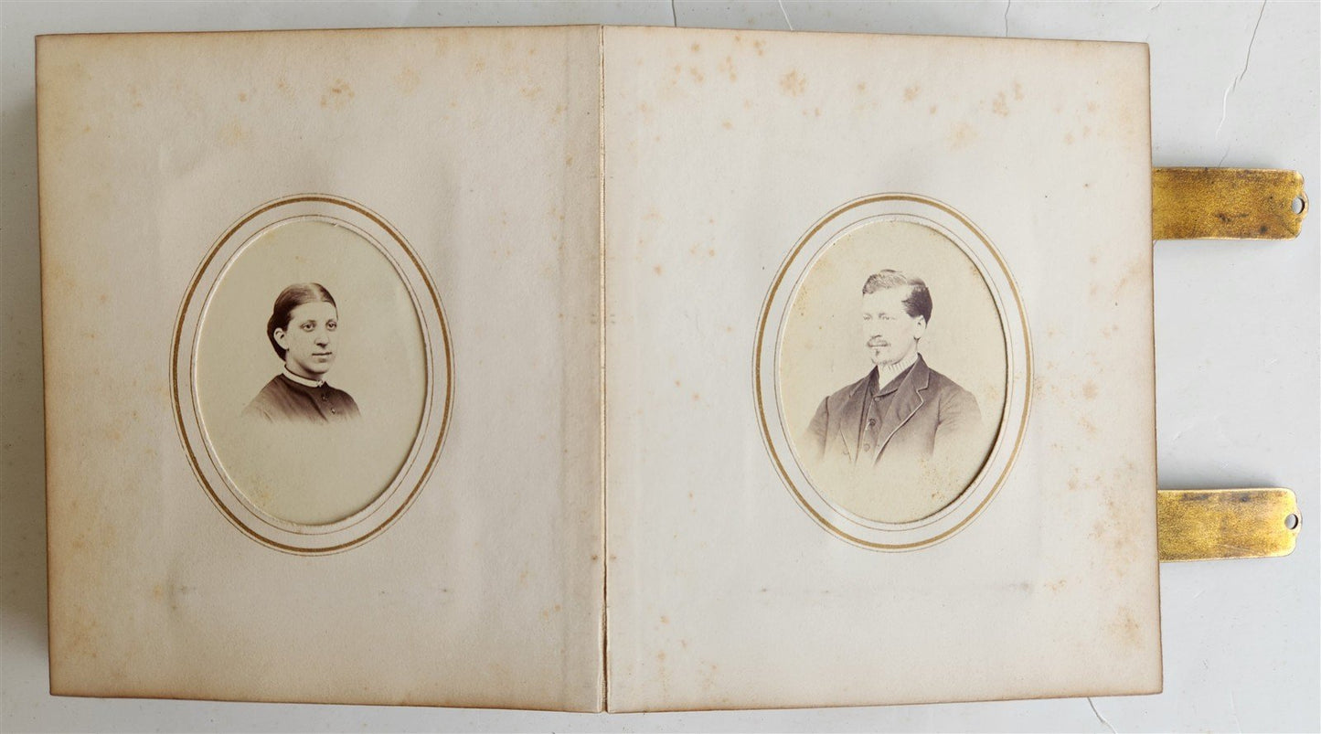 PHOTO ALBUM w/ CDV PHOTOS antique AMERICAN Civil War era