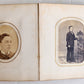 PHOTO ALBUM w/ CDV PHOTOS antique AMERICAN Civil War era