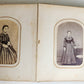 PHOTO ALBUM w/ CDV PHOTOS antique AMERICAN Civil War era