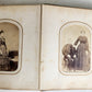 PHOTO ALBUM w/ CDV PHOTOS antique AMERICAN Civil War era