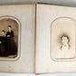 PHOTO ALBUM w/ CDV PHOTOS antique AMERICAN Civil War era