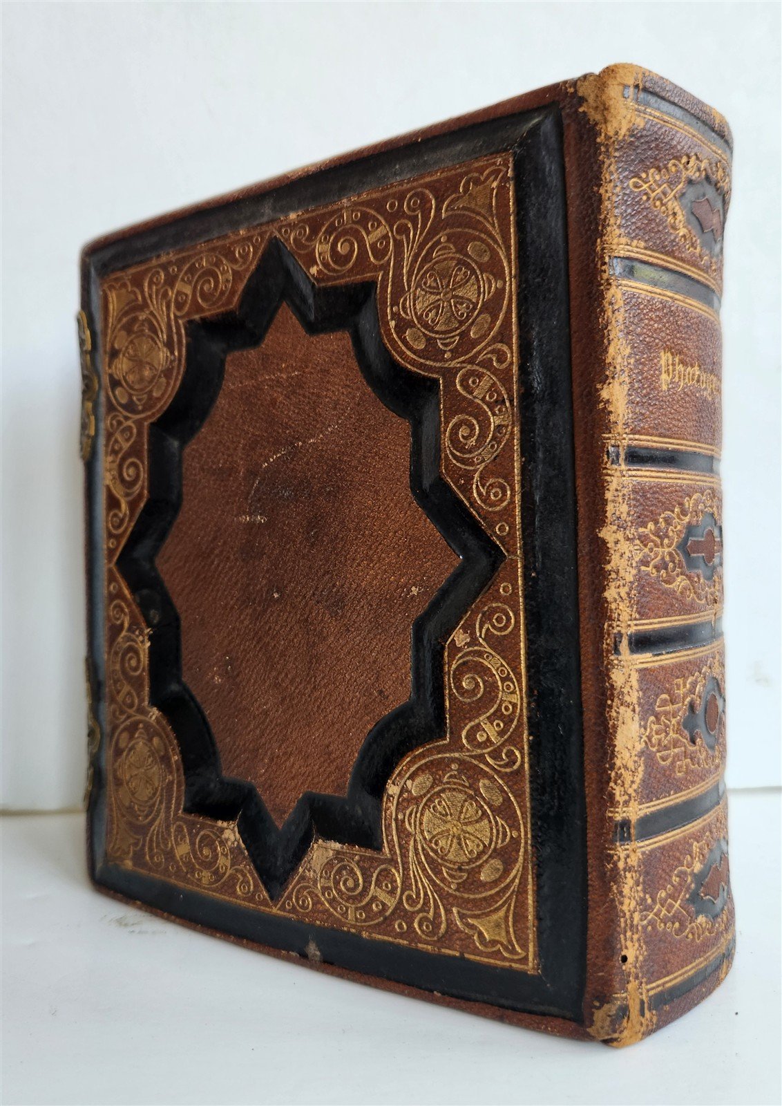 PHOTO ALBUM w/ CDV PHOTOS antique AMERICAN Civil War era
