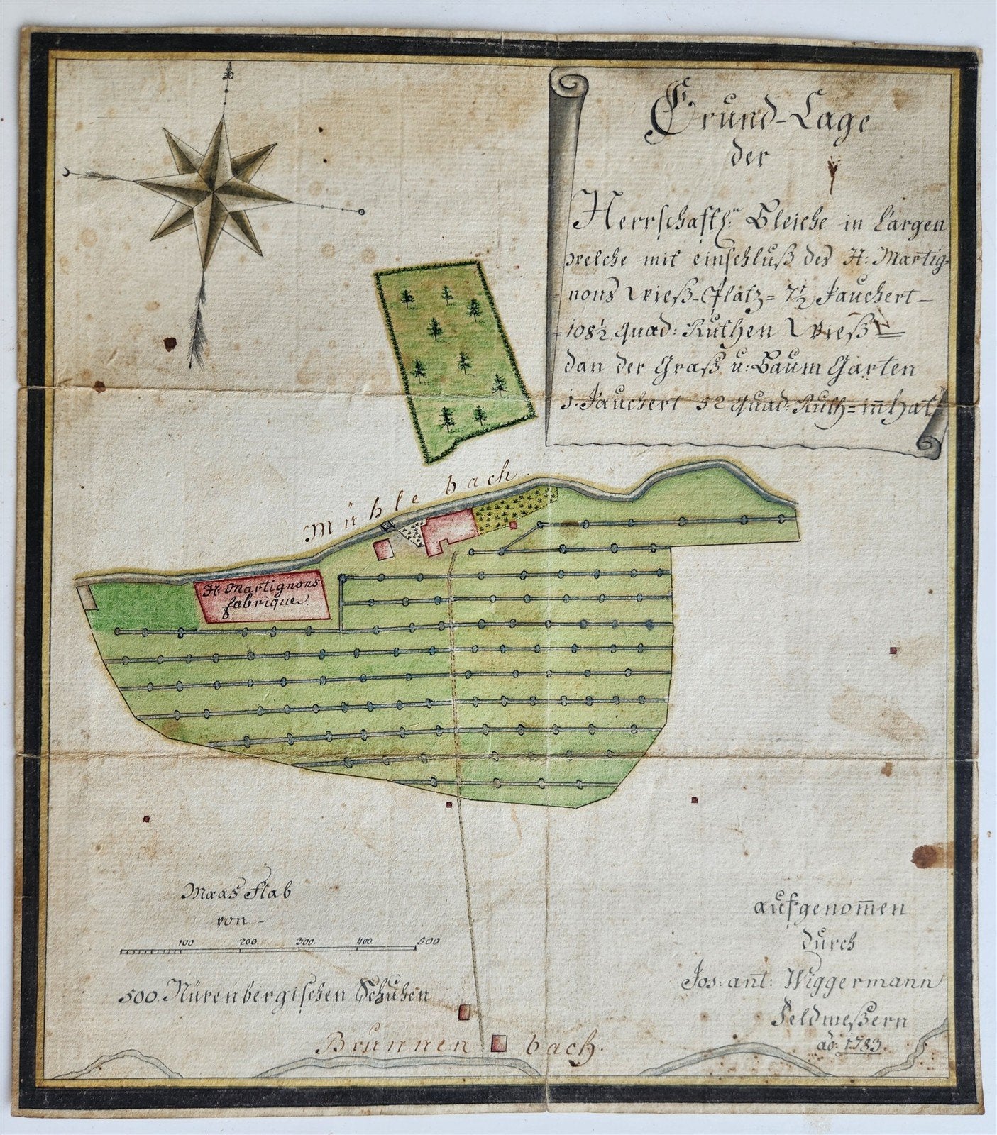 1783 MANUSCRIPT MAP GERMANY antique
