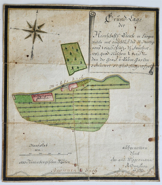 1783 MANUSCRIPT MAP GERMANY antique