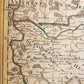1696 MAP of GERMANY antique RHINE RIVER REGION BINGEN MAINZ ERBACH