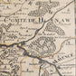 1696 MAP of GERMANY antique RHINE RIVER REGION BINGEN MAINZ ERBACH