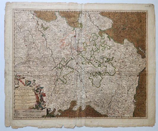 17th century MAP of FRANCE antique GENERALIS LOTHARINGIAE DUCATUS