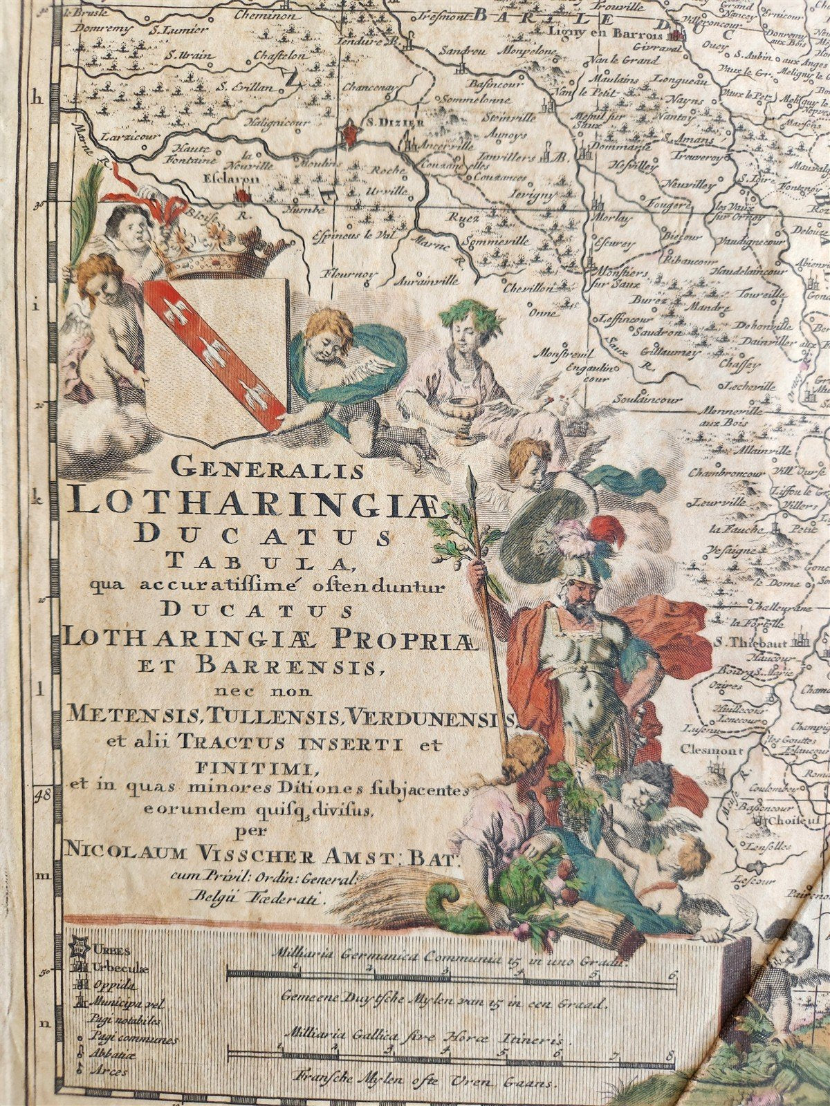 17th century MAP of FRANCE antique GENERALIS LOTHARINGIAE DUCATUS