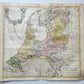 1748 MAP of NETHERLANDS antique SEPTEM PROVINIAE SEU BELGIUM FORDERATUM