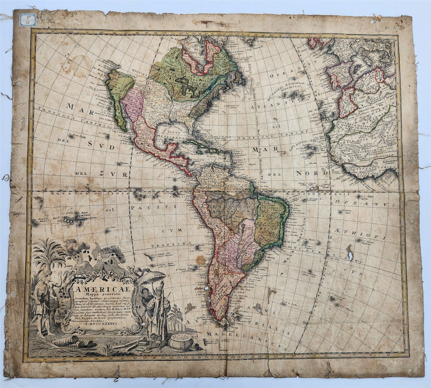 1746 MAP of AMERICA antique AMERICAE MAPPA GENERALIS Americana