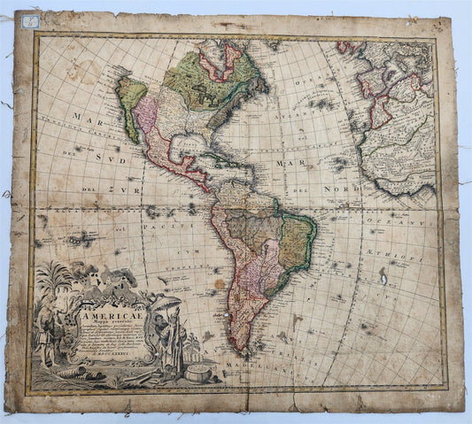 1746 MAP of AMERICA antique AMERICAE MAPPA GENERALIS Americana