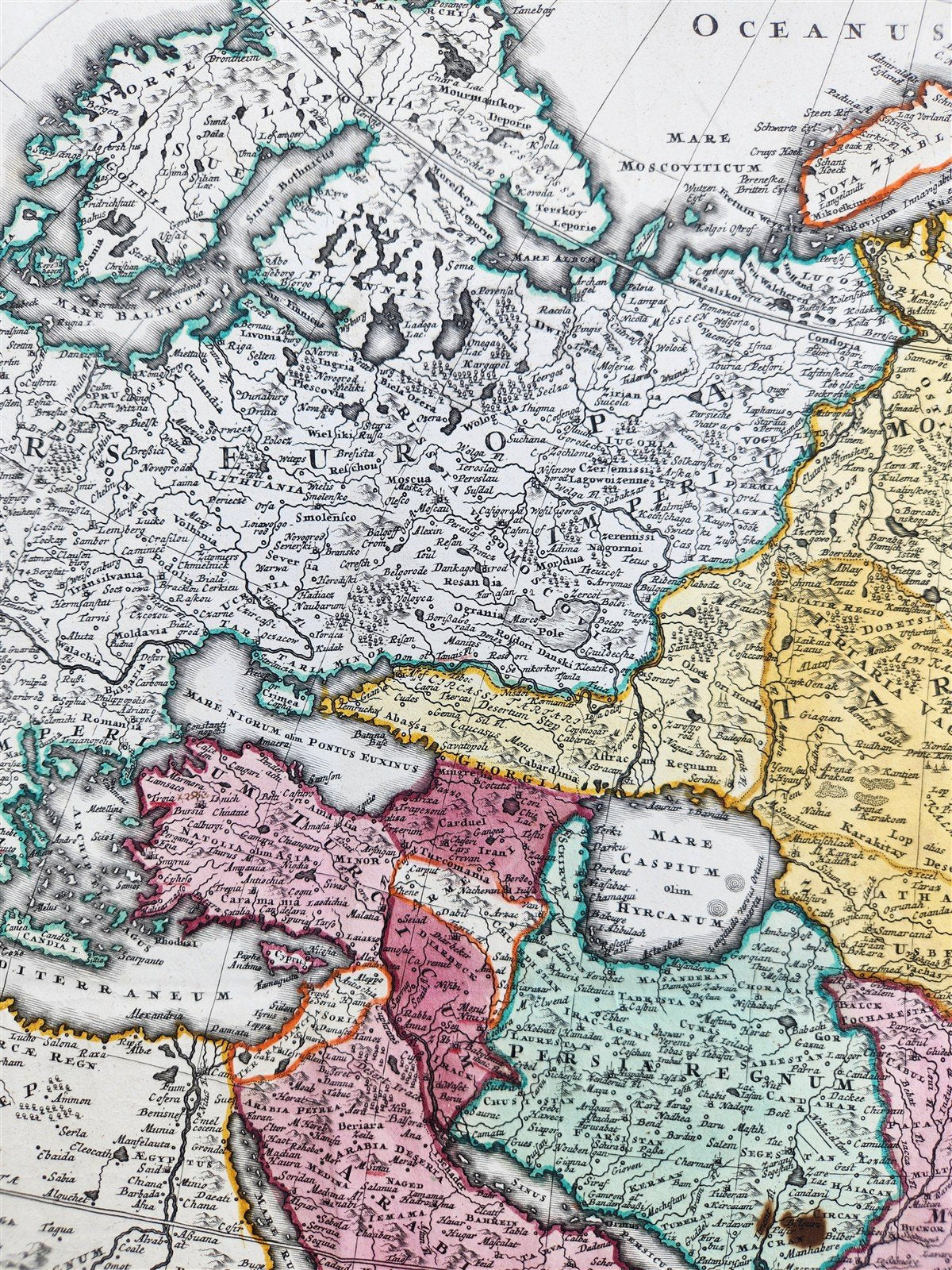18th CENTURY MAP of ASIA antique ASIAE RECENTISSIMA DELINEATIO