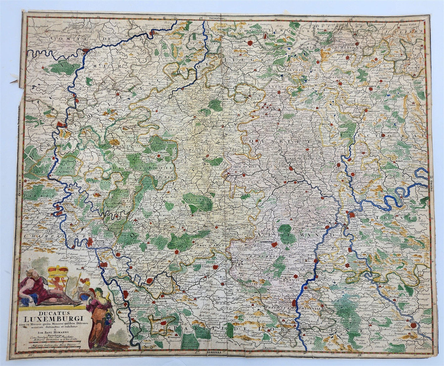 1730 MAP of Luxembourg antique DUCATUS LUXEMBURGI