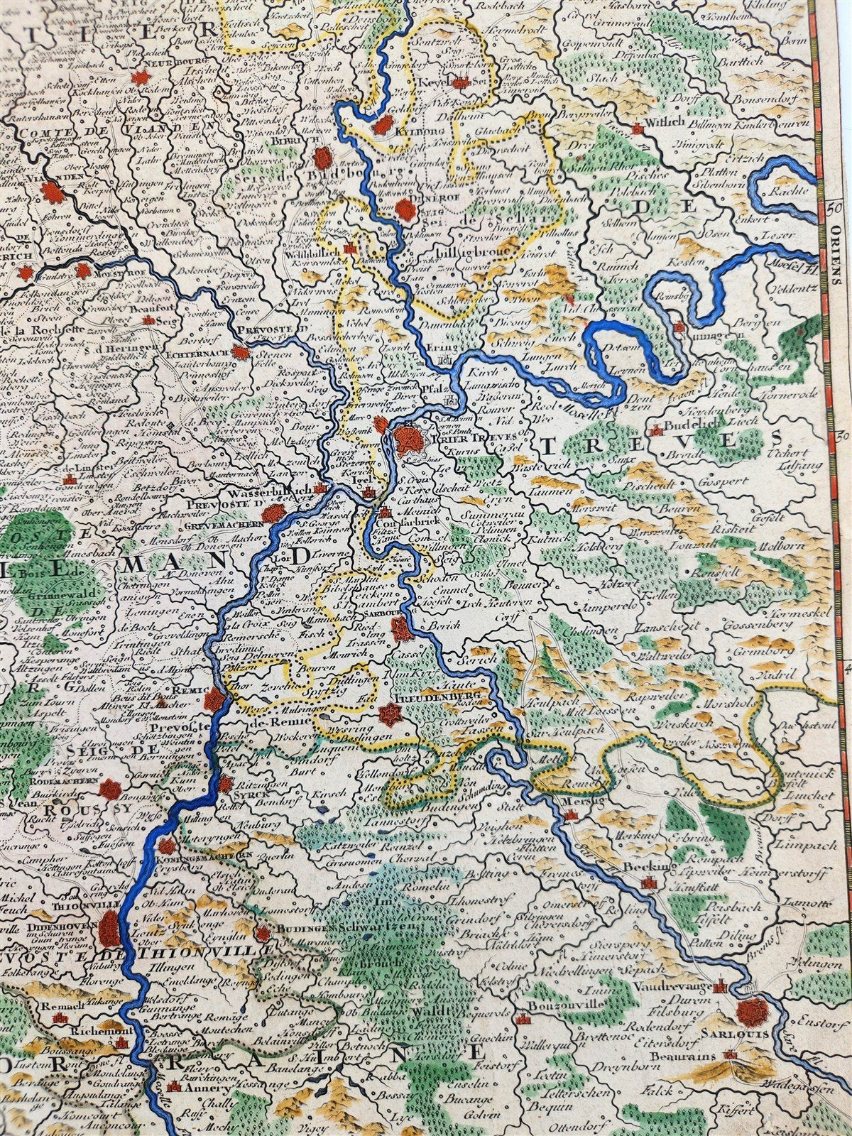 1730 MAP of Luxembourg antique DUCATUS LUXEMBURGI