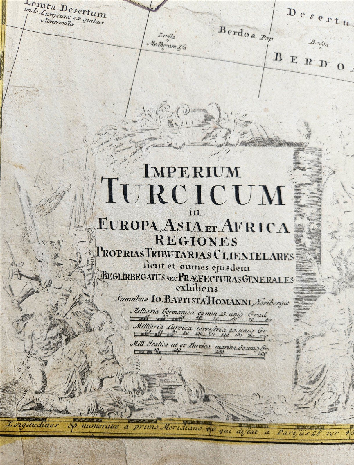 1720 OTTOMAN EMPIRE across Europe Asia & Africa TURKEY antique IMPERIUM TURCICUM