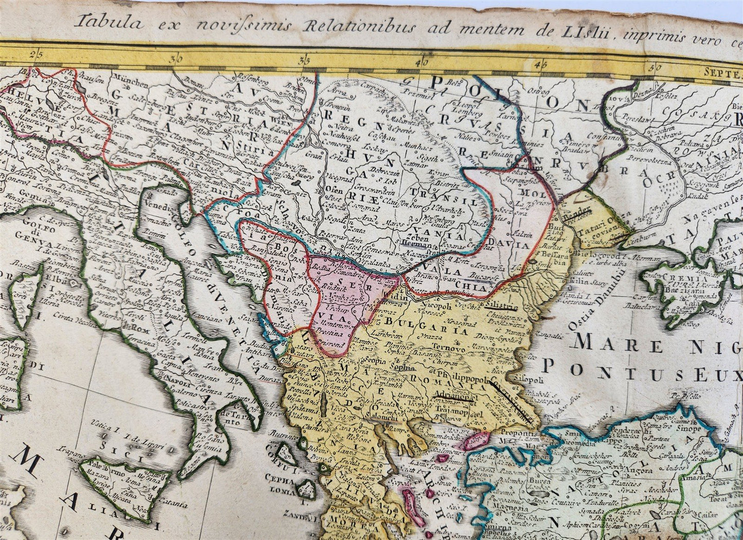 1720 OTTOMAN EMPIRE across Europe Asia & Africa TURKEY antique IMPERIUM TURCICUM