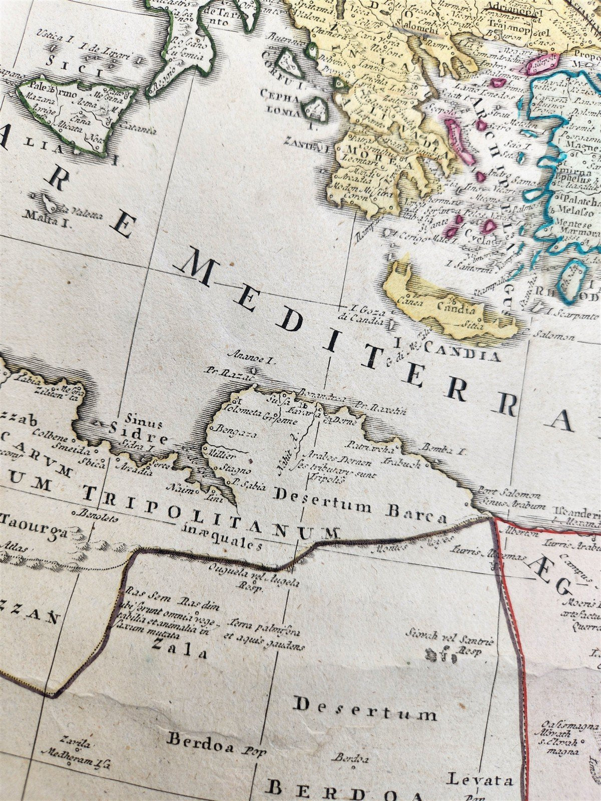 1720 OTTOMAN EMPIRE across Europe Asia & Africa TURKEY antique IMPERIUM TURCICUM