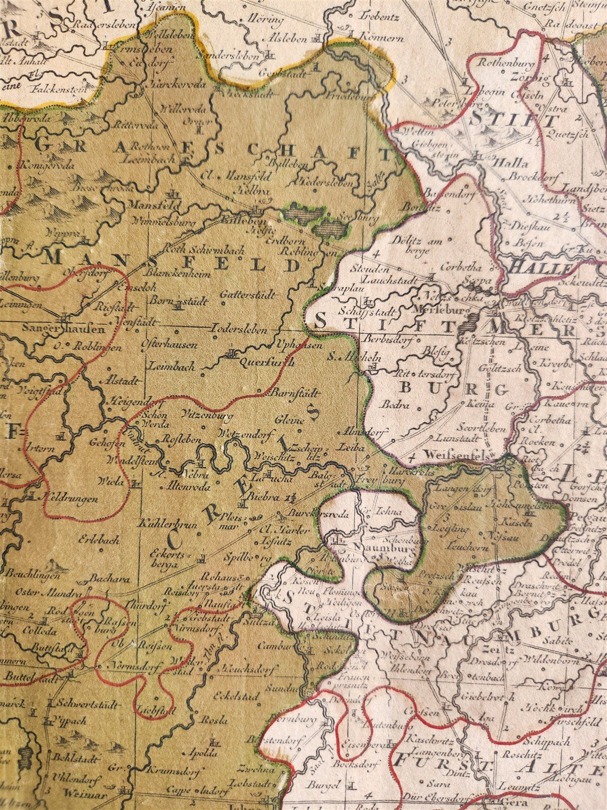 18th CENTURY MAP of SAXONY GERMANY antique NEUE SACHSISCHE POST-CHARTE